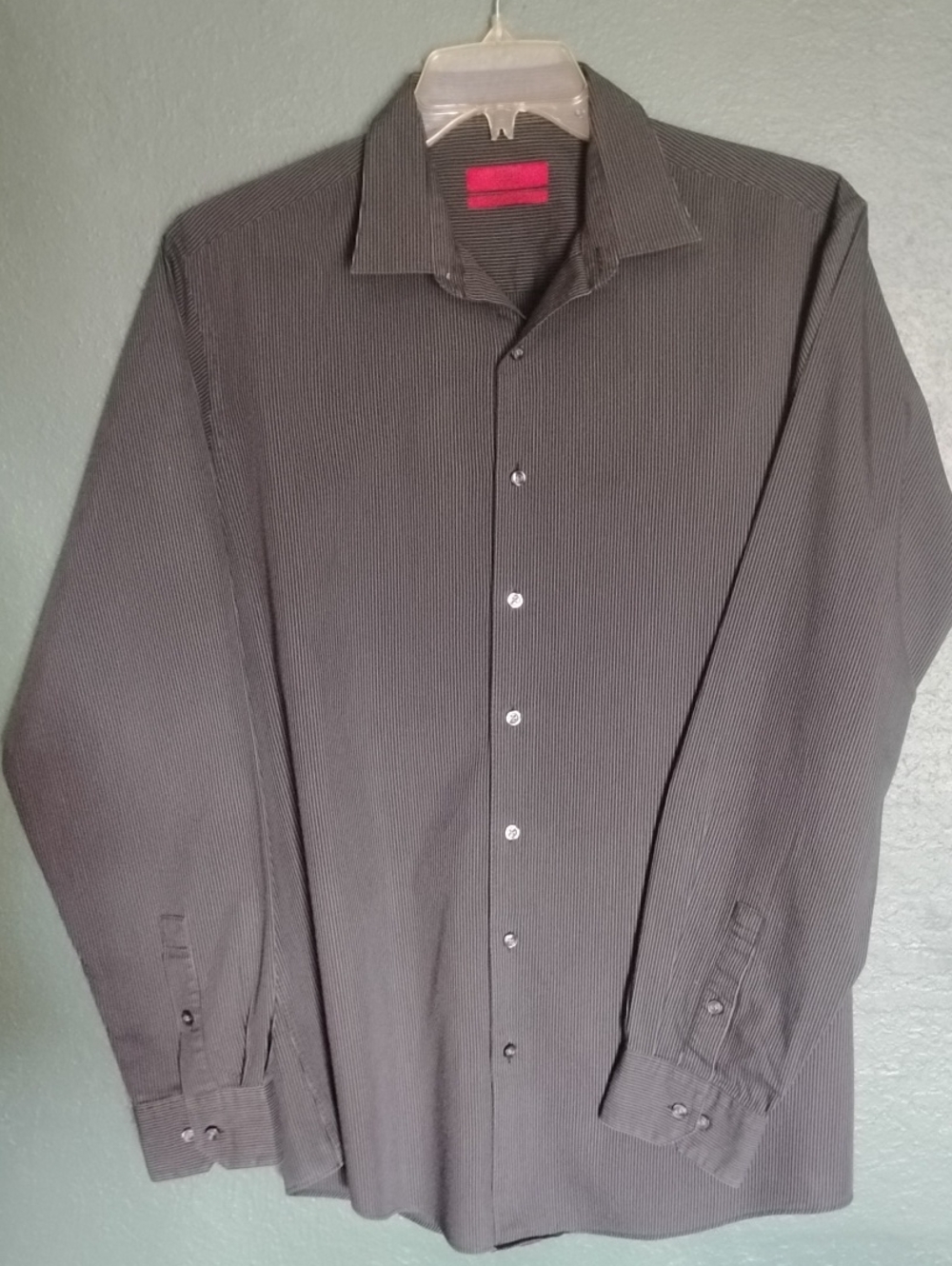 Alfani Men's Dark Gray Pinstripe Dress Shirt